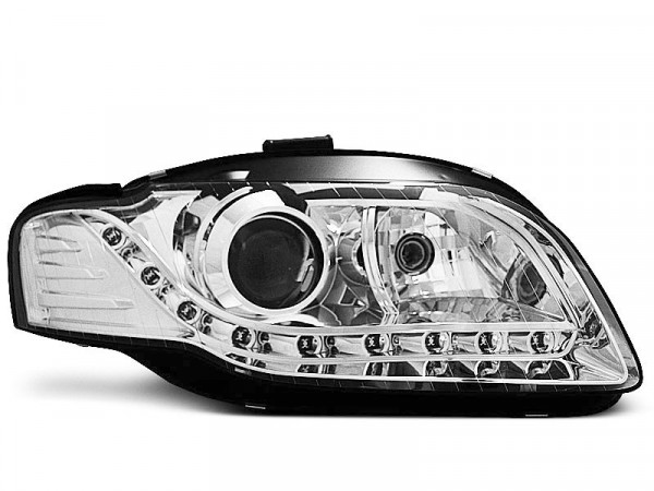 Headlights Daylight Chrome Fits Audi A4 B7 11.04-03.08