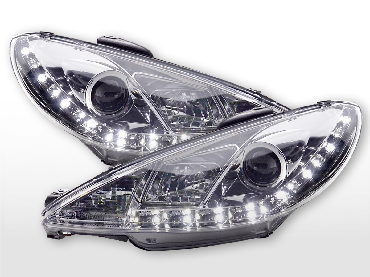 Daylight headlight Peugeot 206 Yr. 98 chrome Headlights Lights