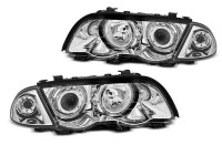 Headlights Angel Eyes LED Chrome fits BMW E46 Sedan Touring Headlights Angel Eyes LED Chrome fits BMW E46 Sedan Touring