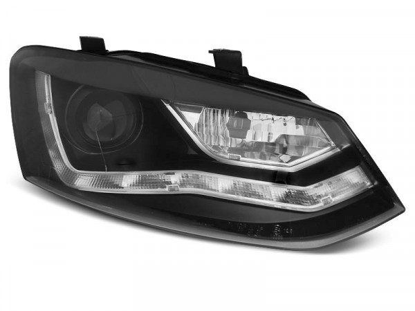 Headlights Daylight Black Fits Vw Polo 6r 09-03.14