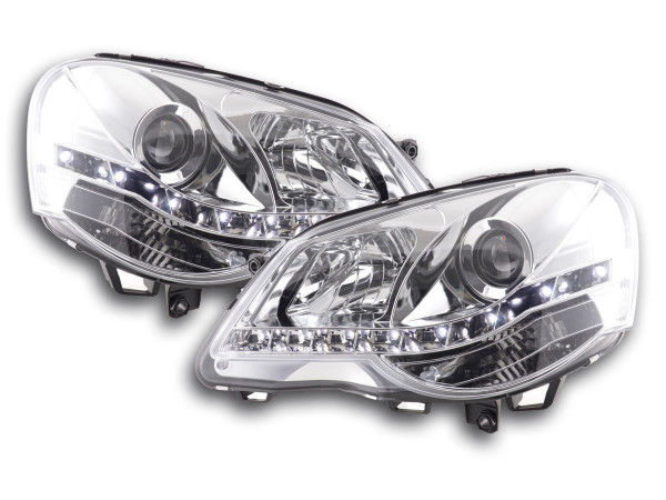 Daylight headlight VW Polo type 9N3 Yr. 05-09 chrome RHD