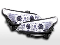 Xenon CCFL Angel Eyes Headlight Set Chrome fits BMW 5 Series E60/E61 03–04 Xenon CCFL Angel Eyes Headlight Set Chrome fits BMW 5 Series E60/E61 03–04