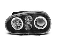Headlights Angel Eyes Black Fits Vw Golf 4 09.97-09.03 Headlights Angel Eyes Black Fits Vw Golf 4 09.97-09.03
