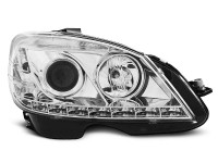 Headlights Daylight Chrome Fits Mercedes W204 07-10 Headlights Daylight Chrome Fits Mercedes W204 07-10