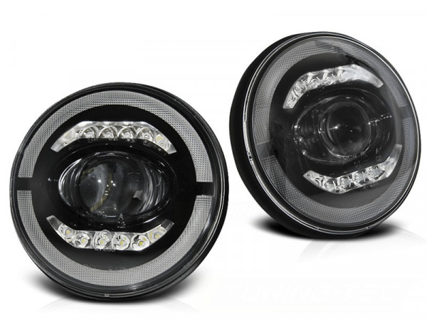 Chrysler Jeep Wrangler Tj/ Lj/ Jk 96-18 Angel Eye Led Black