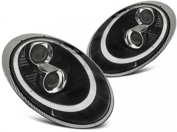 Xenon Headlights Tube Light Black Fits Porsche 911 (997) 04-09