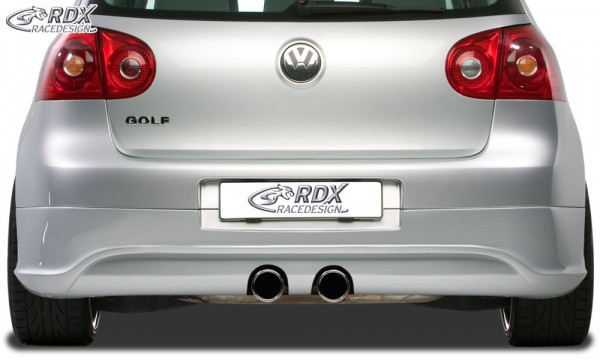 RDX Rear bumper extension for VW Golf 5 "R32 clean" with exhaust hole for R32-Exhaust