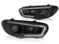 Headlights Tube Seq Led Black Fits Vw Scirocco 08-04.14 Headlights Tube Seq Led Black Fits Vw Scirocco 08-04.14