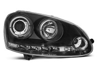 Headlights Angel Eyes Black Fits Vw Golf 5 10.03-09 Headlights Angel Eyes Black Fits Vw Golf 5 10.03-09