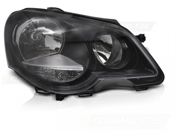 Headlight Black Right Side Tyc Fits Vw Polo 9n3 05-09