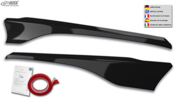 RDX Headlight covers for FORD Transit Custom & Tourneo Custom (2018-2023) Light Brows BLACK GLOSSY