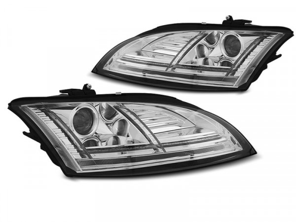Xenon Headlights Led Drl Chrome Seq Fits Audi Tt 10-14 8jwith Afs