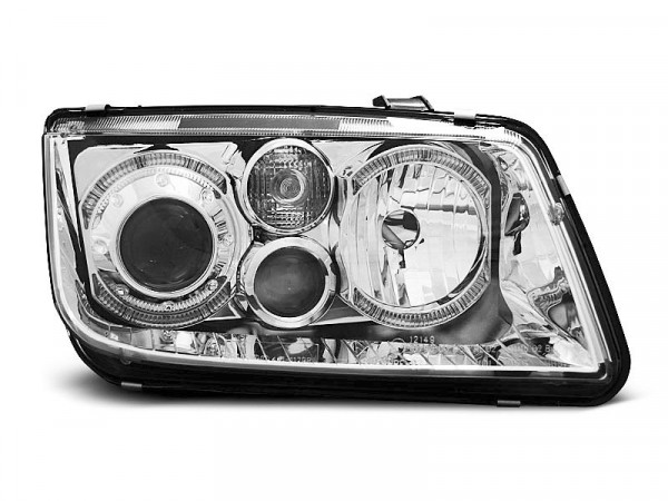 Headlights Angel Eyes Chrome Fits Vw Bora 09.98-07.05