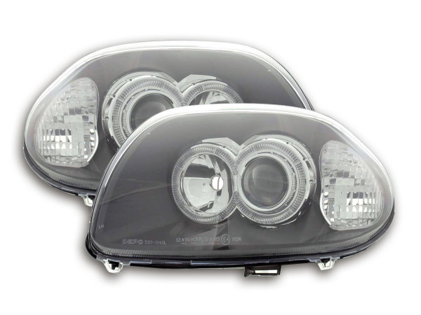 Headlight set Renault Clio type B 98-01 black
