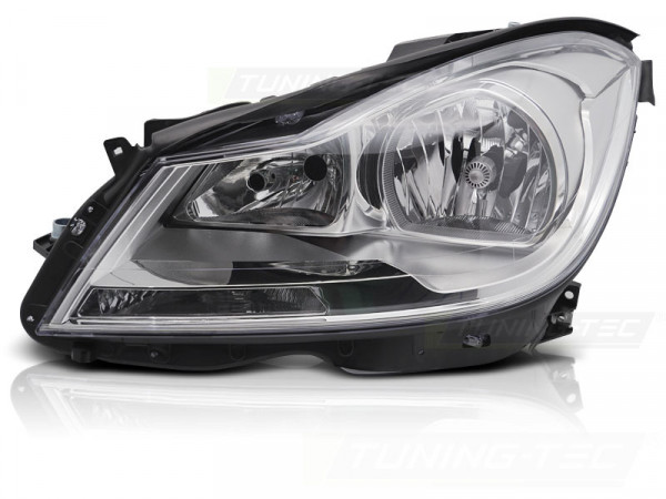 Headlight Chrome Left Side Tyc Fits Mercedes W204 11-14