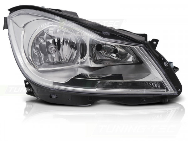 Headlight Chrome Right Side Tyc Fits Mercedes W204 11-14