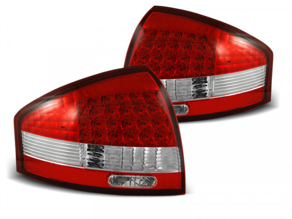 Led Tail Lights Red White Fits Audi A6 97-04