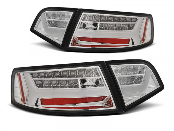 Led Bar Tail Lights Chrome Seq Fits Audi A6 08-11 Sedan