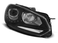 Headlights True Drl Black Fits Vw Golf 6 10.08-12 Headlights True Drl Black Fits Vw Golf 6 10.08-12
