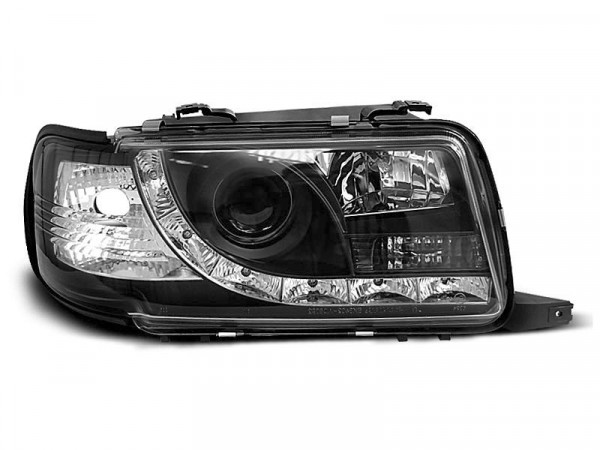 Headlights Daylight Black Fits Audi 80 B4 09.91-04.96