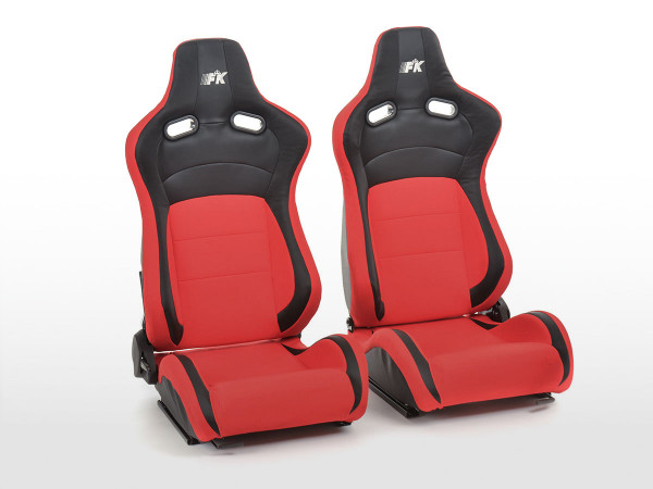 FK sport seats half bucket seats Set K?ln artificial leather/textile black/red