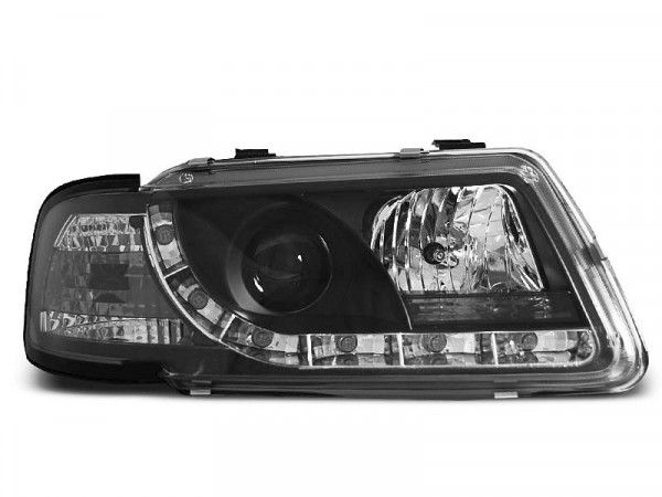 Headlights True Drl Black Fits Audi A3 8l 08.96-08.00