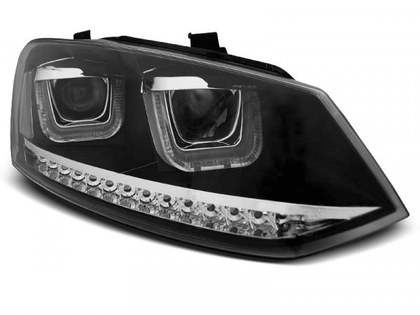 Headlights U-led Light Black Fits Vw Polo 6r 09-03.14