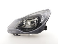 Spare parts headlight left Opel Corsa D Yr. from 2011 black Spare parts headlight left Opel Corsa D Yr. from 2011 black
