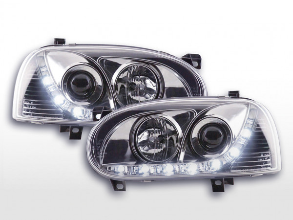 DRL Daylight headlight VW Golf 3 Yr. 91-97 chrome