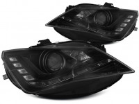 Headlights True Drl Black Fits Seat Seat Ibiza 6j 12-15 Headlights True Drl Black Fits Seat Seat Ibiza 6j 12-15