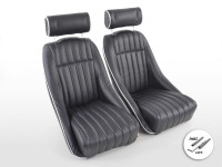 FK Oldtimersitze Set Montgomery im Retro-Look schwarz/weiß FK Oldtimersitze Set Montgomery im Retro-Look schwarz/weiß