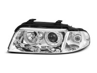 Headlights Angel Eyes Chrome Fits Audi A4 01.99-09.00 Headlights Angel Eyes Chrome Fits Audi A4 01.99-09.00