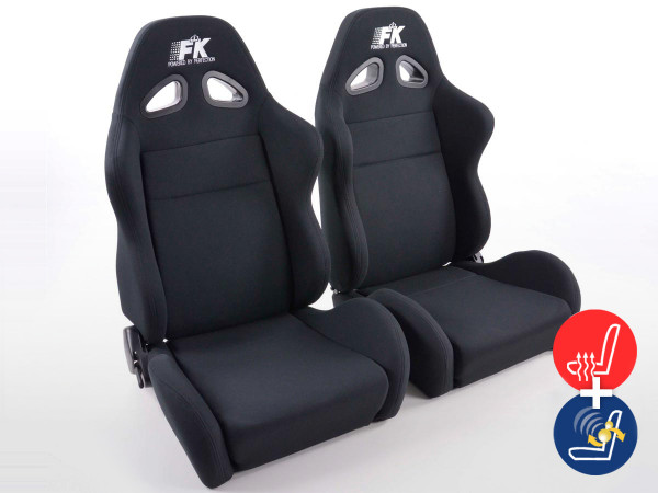 FK sport seats half bucket seats Set Sport textile black with heating and massage