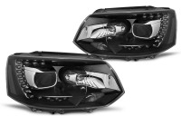 Headlights True Drl Black Fits Vw T5 2010-15 Headlights True Drl Black Fits Vw T5 2010-15