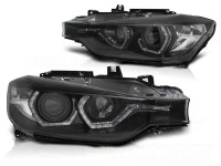 Headlights Angel Eyes LED DRL Black fits BMW F30/F31 LCI 15–18 Headlights Angel Eyes LED DRL Black fits BMW F30/F31 LCI 15–18