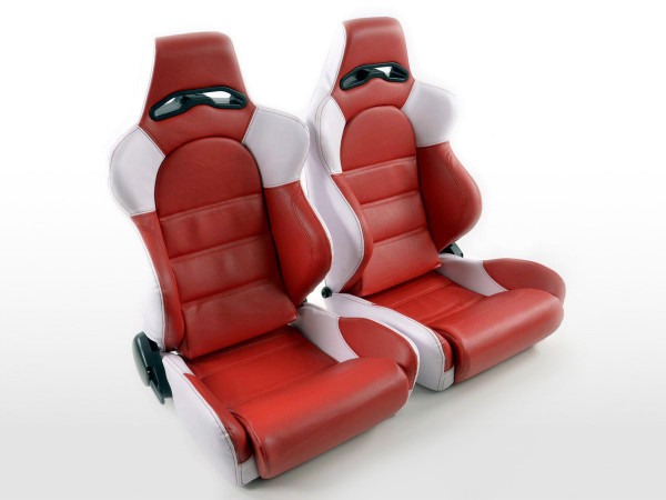 FK sports seats car half-shell seats Set Edition 1 artificial leather red white