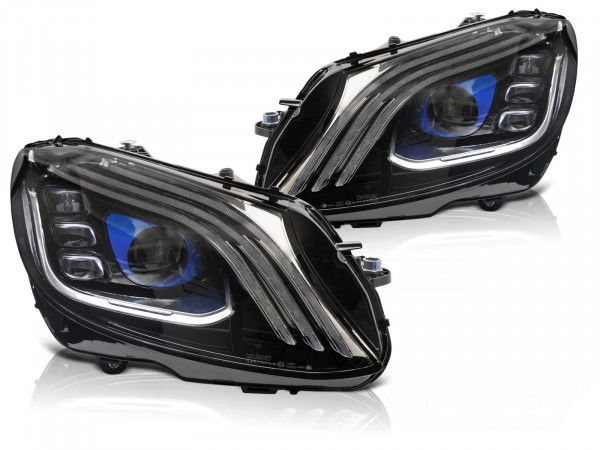 Full Led Headlights Black Fits Mercedes W205 14-21