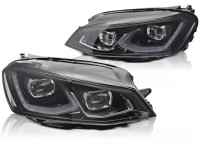 Full Led Headlights Light Black Fits Vw Golf 7 14-19 Full Led Headlights Light Black Fits Vw Golf 7 14-19