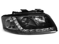 Headlights Daylight Black Fits Audi A6 06.01-05.04 Headlights Daylight Black Fits Audi A6 06.01-05.04