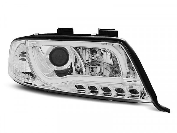 Headlights Tube Light Drl Chrome Fits Audi A6 06.01-05.04