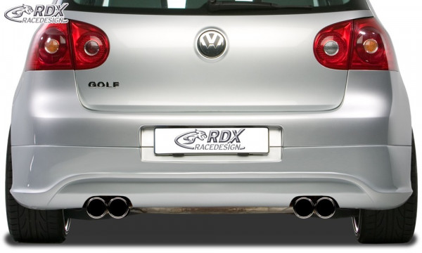 RDX Rear bumper extension for VW Golf 5 "R32 clean" with exhaust hole left & right