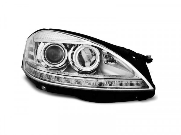 Xenon Headlights Daylight Chrome Fits Mercedes W221 05-09