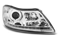Headlights True Drl Chrome Fits Skoda Octavia 09-12 Headlights True Drl Chrome Fits Skoda Octavia 09-12