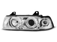 Headlights Angel Eyes Chrome fits BMW E36 Coupe Cabrio Headlights Angel Eyes Chrome fits BMW E36 Coupe Cabrio
