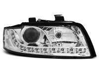 Headlights Daylight Chrome Fits Audi A4 10.00-10.04 Headlights Daylight Chrome Fits Audi A4 10.00-10.04