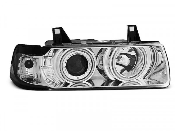 Headlights Angel Eyes Ccfl Chrome Fits Bmw E36 12.90-08.99 S/c/t