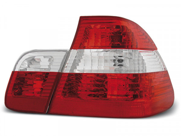 Tail Lights Red White Fits Bmw E46 09.01-03.05