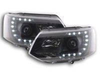 Daylight headlight with daytime running lights VW Bus T5 Yr. from 2009 black Daylight headlight with daytime running lights VW Bus T5 Yr. from 2009 black
