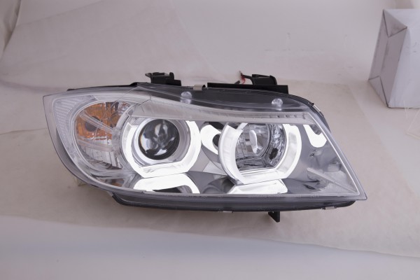 headlights Daylight LED DRL look BMW serie 3 E90/E91 saloon/station wagon year 05-08 chrome