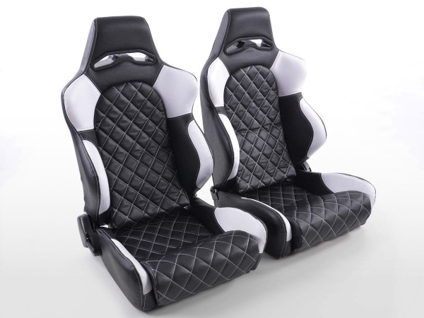 FK sport seats car half-shell seats set Las Vegas in motorsport look with quilting